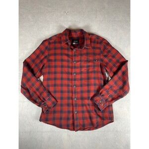 Marmot Men's Flannel‎ Shirt Red Blue Plaid Long Sleeve Button Up Size S